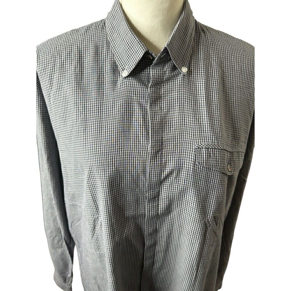 Gianni Versace Vintage Button Down Long Sleeve Cotton Linen Shirt Top Sz Large - Picture 4 of 5